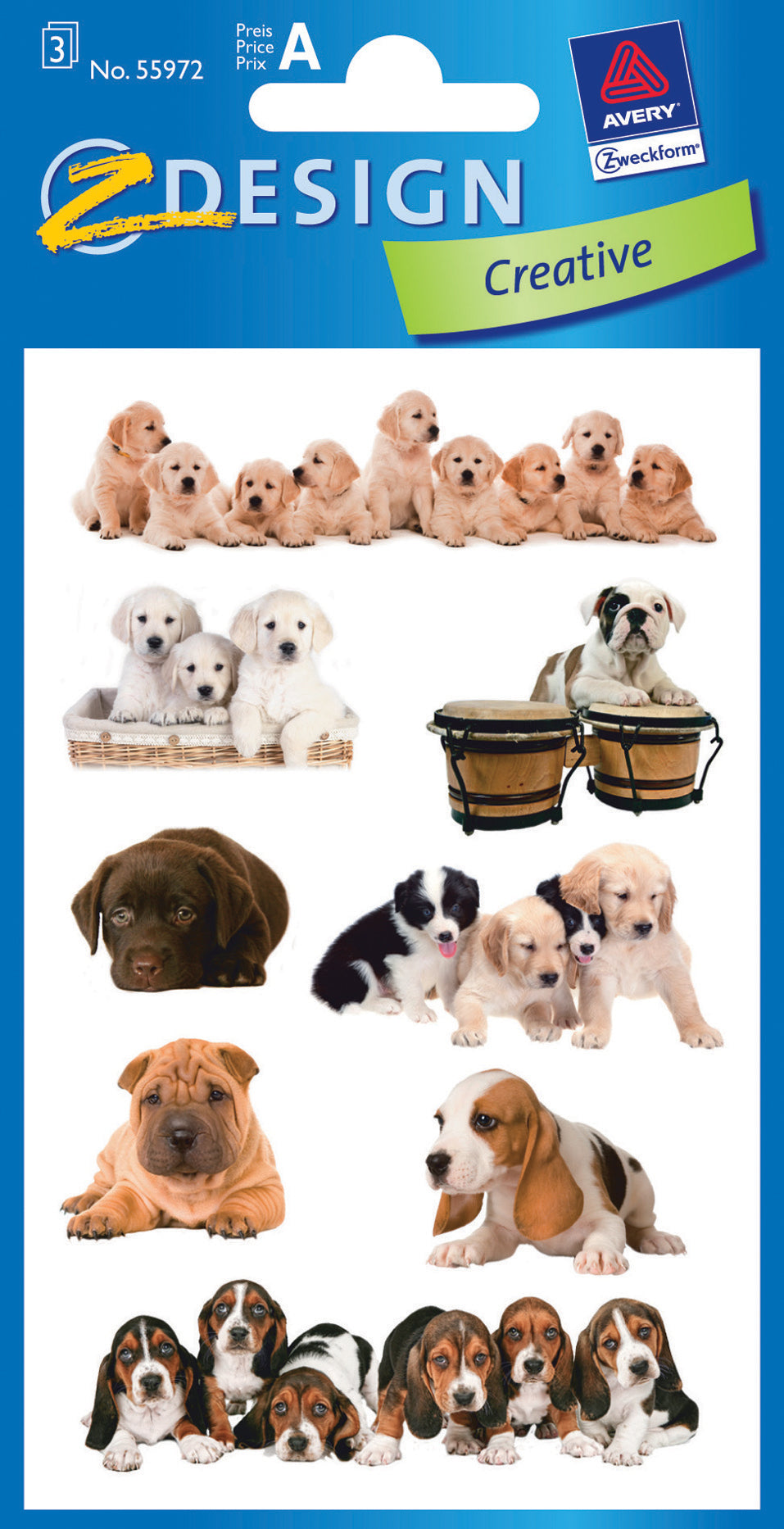 Z-design Sticker, Hundekinder, 81 × 160 mm