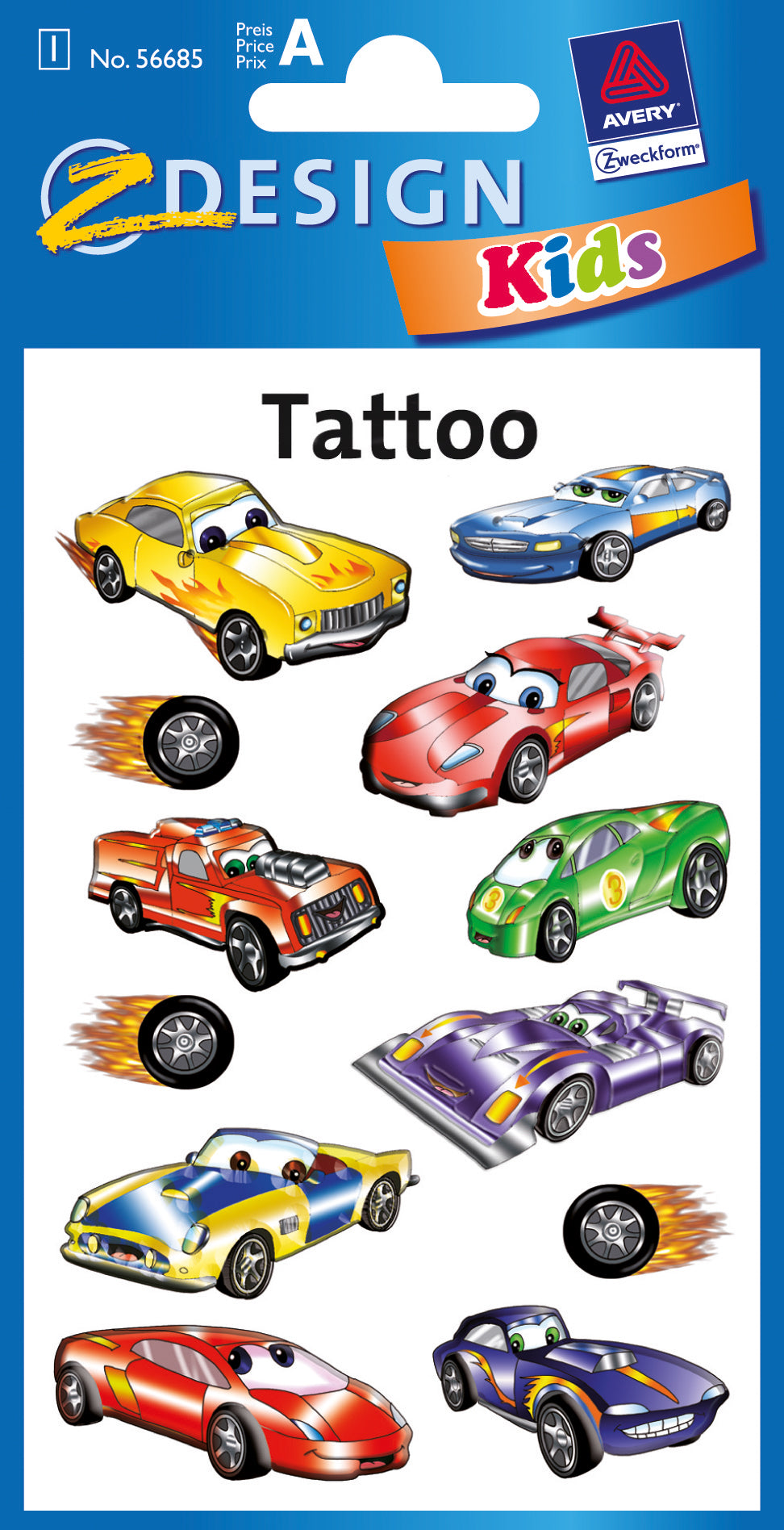 Z-design Tattoo-Set Autos – hautverträglich, wasserfest, temporär