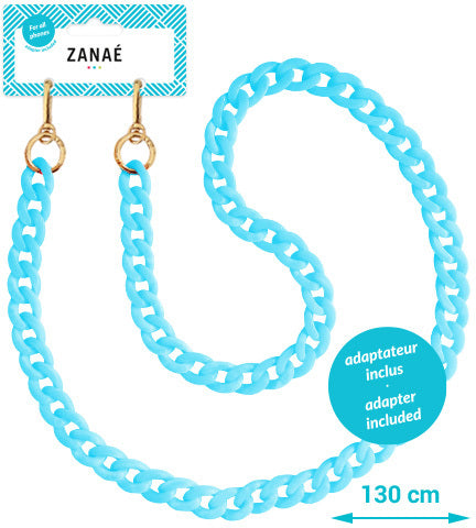 Zanaé Phone Necklace Sky 17359 – Trageband/Schlaufe – für alle Smartphones – Hellblau