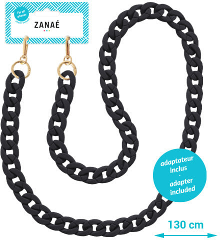 Zanaé Phone Necklace Carbone Smart 17672 – Trageband/Schlaufe – für alle Smartphones – Schwarz