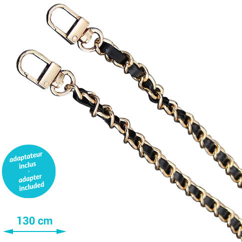 Zanaé Handschlaufe – universal – Schwarz/Gold, Leder, Metall