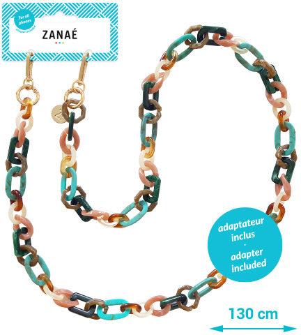 Zanaé Phone Necklace Karma – Smartphone-Trageband – mit Universaladapter, für alle Smartphones – Blau