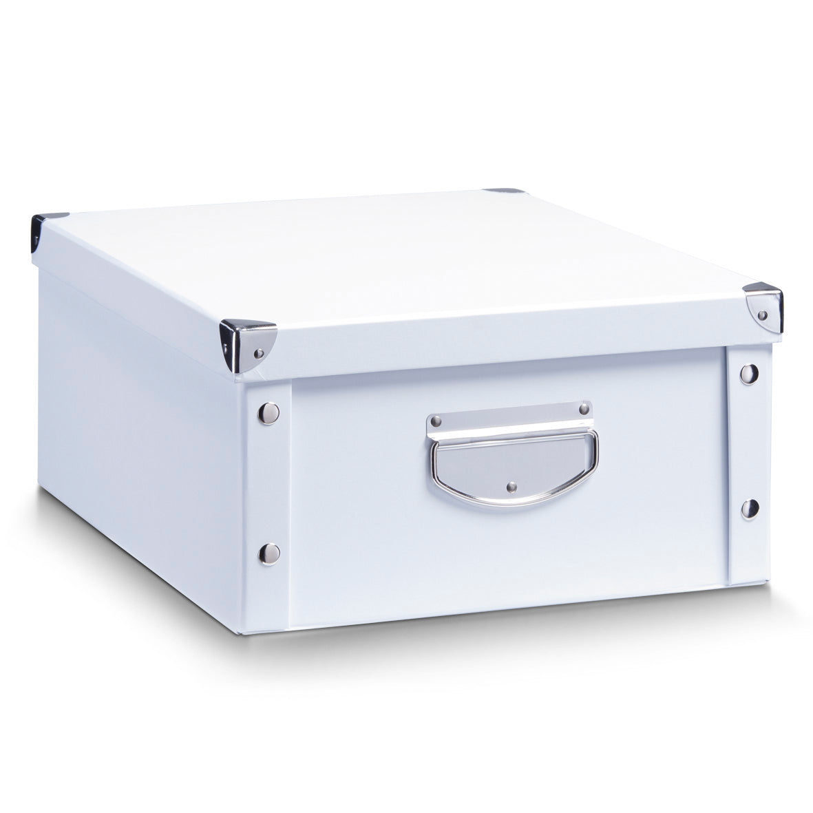Zeller Aufbewahrungsbox – Karton – Weiss – faltbar, mit Beschriftungsfeld – 332 × 35 × 402 mm