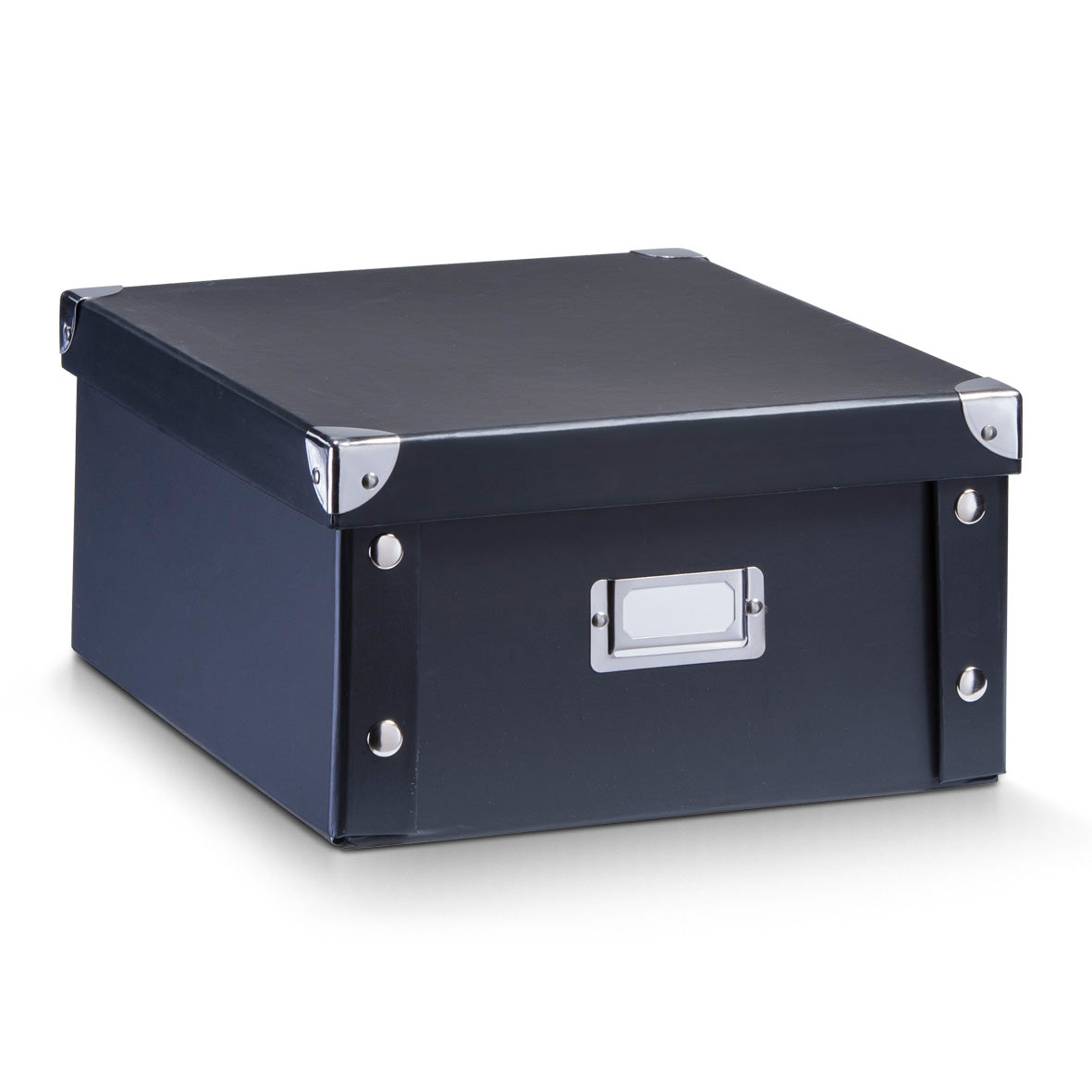 Zeller Aufbewahrungsbox 11 l – faltbar, mit Etikettenhalter, schwarz, Karton