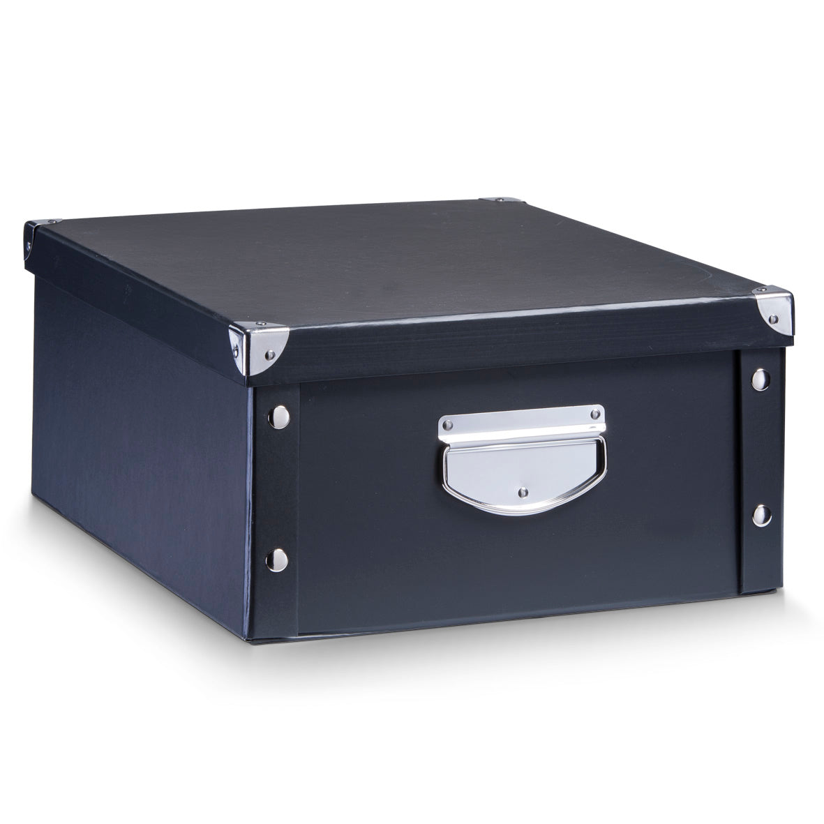 Zeller Faltbox 12 l – faltbar – Karton – schwarz – 332 × 35 × 402 mm