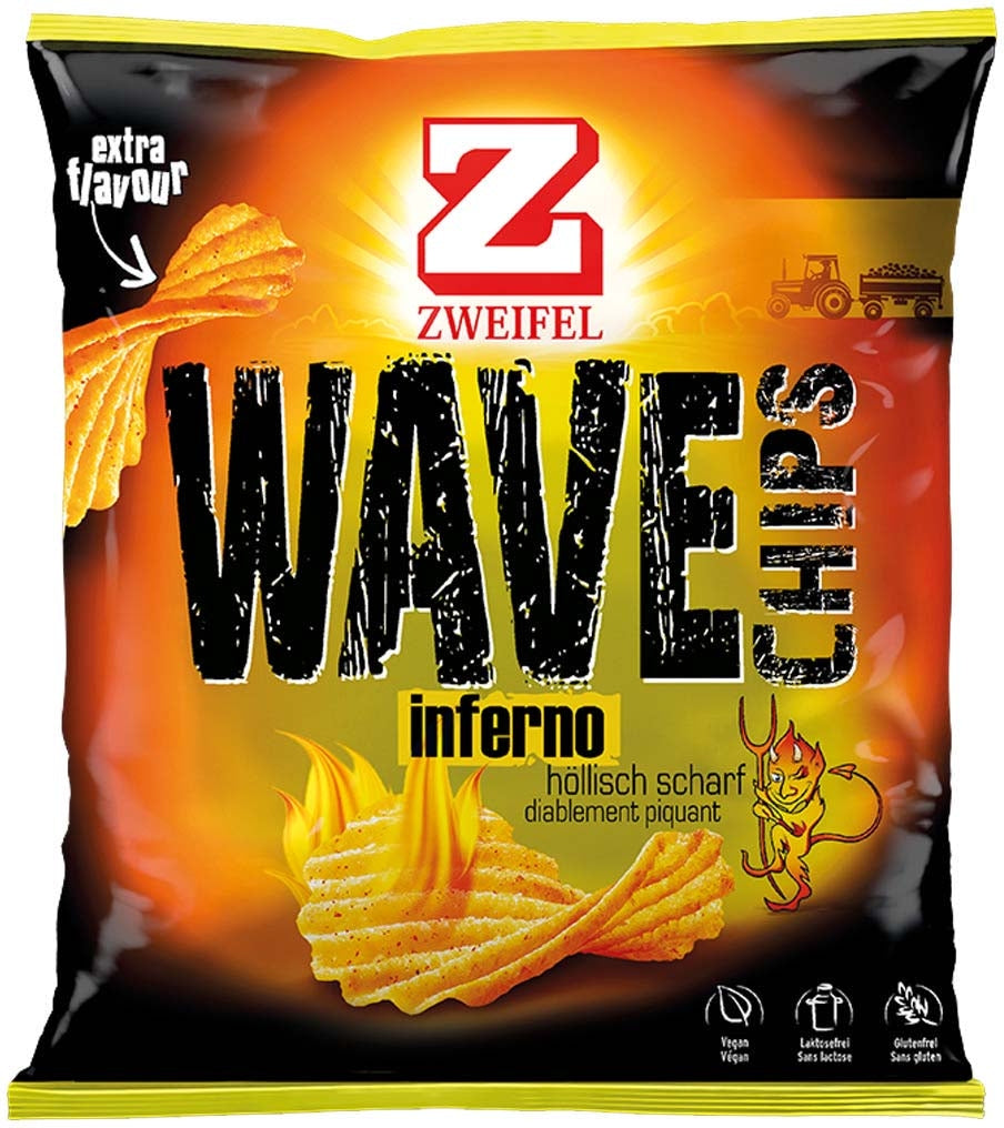 Zweifel Wave Chips – Inferno, glutenfrei – 126 g