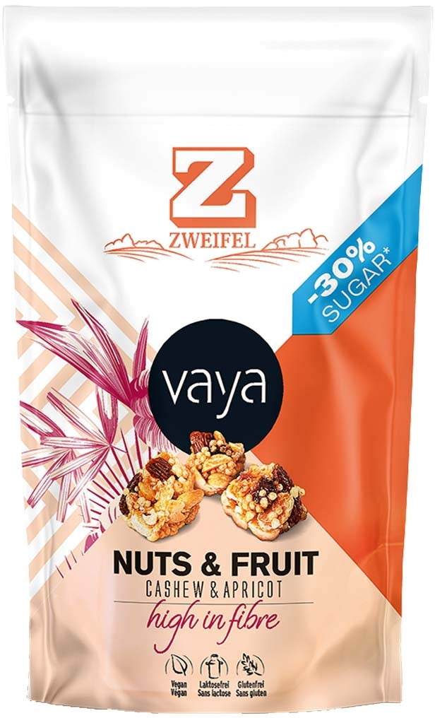 Zweifel Vaya Nuts & Fruit – Aprikose & Cashew, vegan, glutenfrei – 70 g
