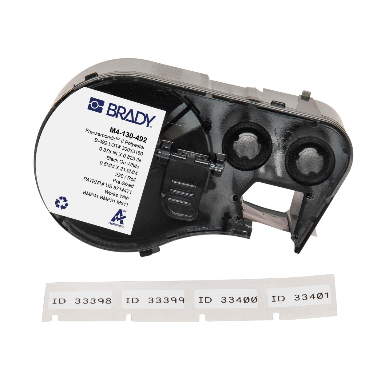 Brady People ID Brady – Etiketten (Rolle) 21 × 9,5 mm – Polyester – Thermotransfer – 220 Etiketten/Rolle – für BMP-/M-Serie