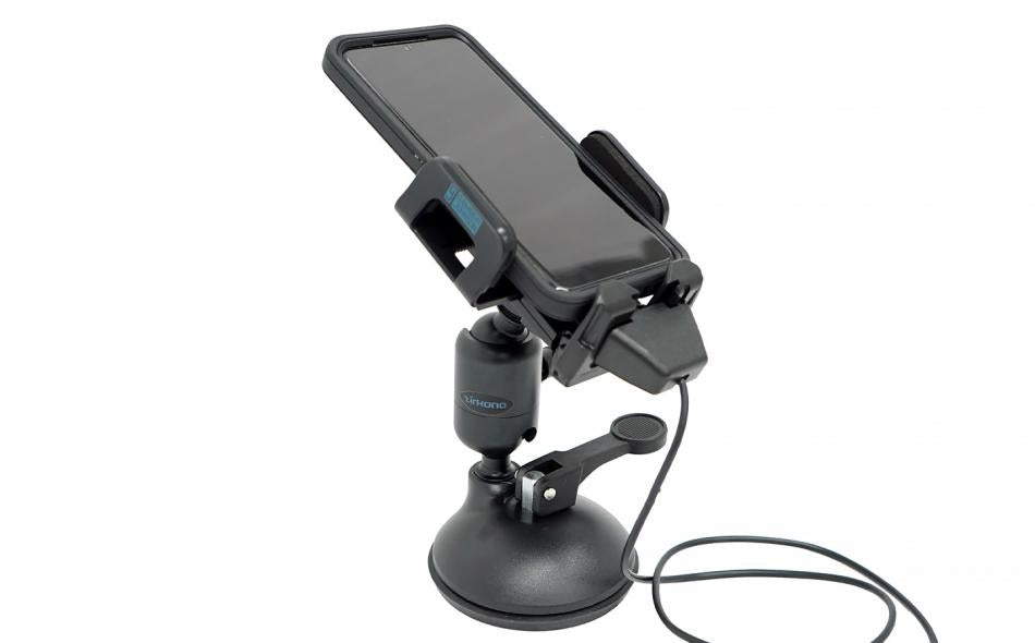 Gamber-Johnson 7170-0947 Kfz-Ladehalterung – mit Ladefunktion, für Smartphones bis 8,89 cm Breite – Schwarz