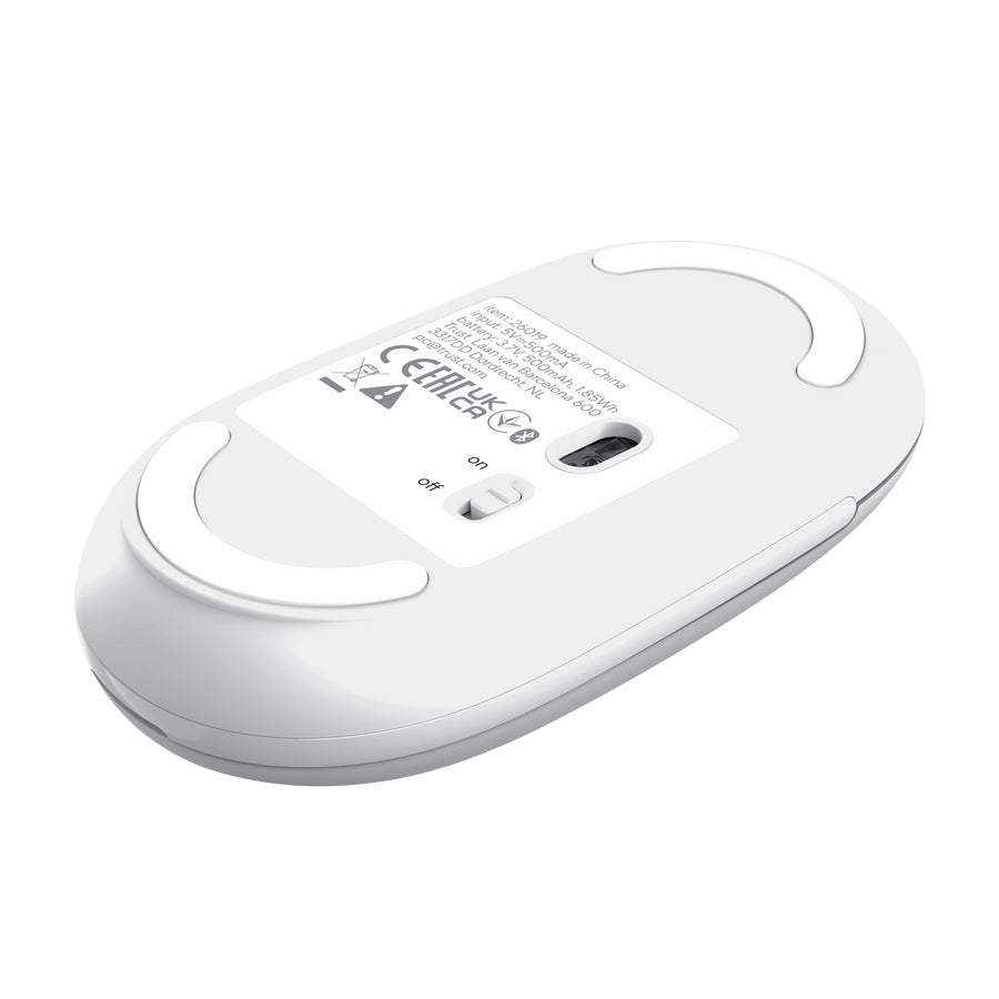 Trust Seron Slim Multi – Maus – Kabellos (Bluetooth/2,4 GHz), 3200 DPI, beidhändig, Weiss
