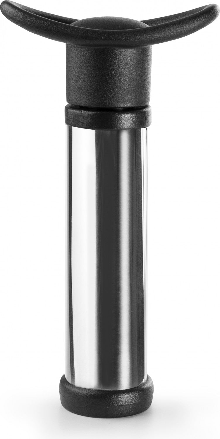 Ibili Vakuumpumpe – 15 cm, Edelstahl, Schwarz, inkl. 2 Stopfer, spülmaschinenfest