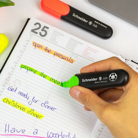 Schneider AG SCHNEIDER Textmarker – 6er Set, Farben: Blau/Grün/Orange …, Keilspitze 1–5 mm