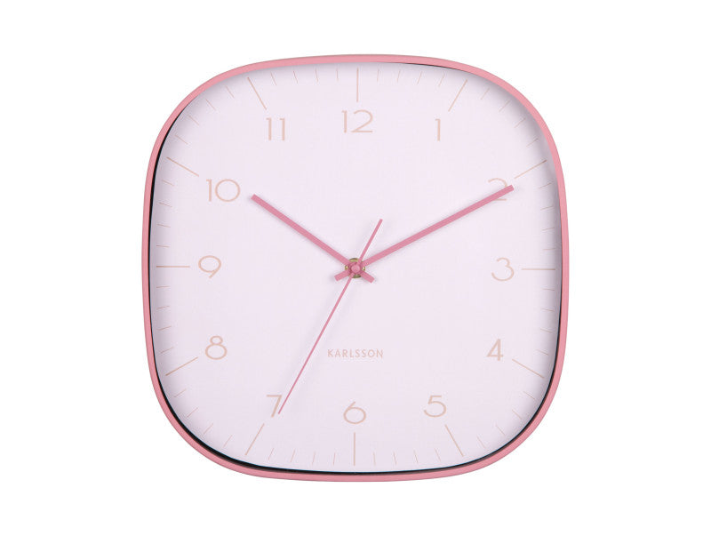 Karlsson Wanduhr – analog, 29 × 29 × 4,3 cm, rosa, Aluminium