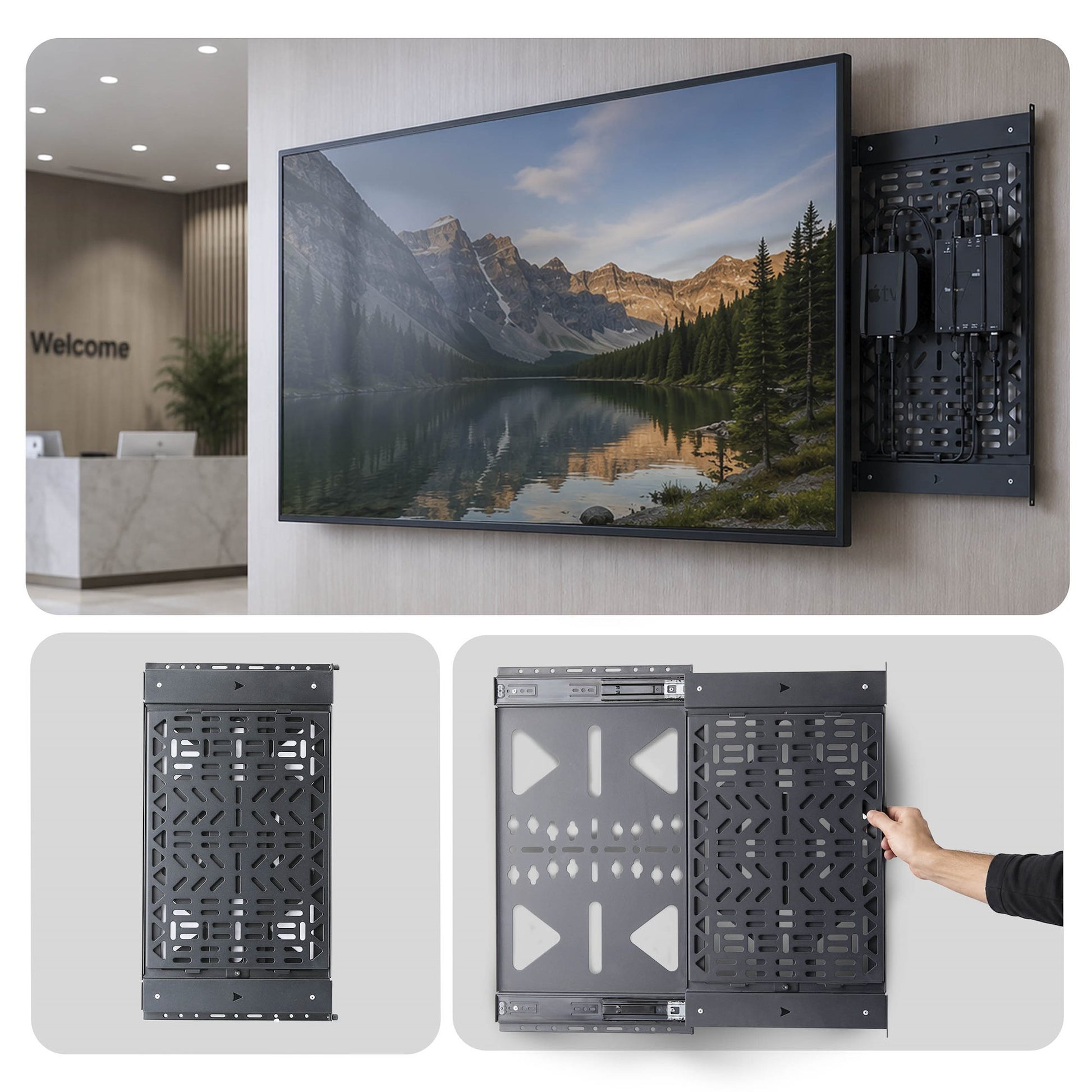 StarTech.com 1S-AV-WALL-MOUNT – Ablageschale (Wand), Tragkraft 10 kg, 582 × 310 × 23 mm, Schwarz