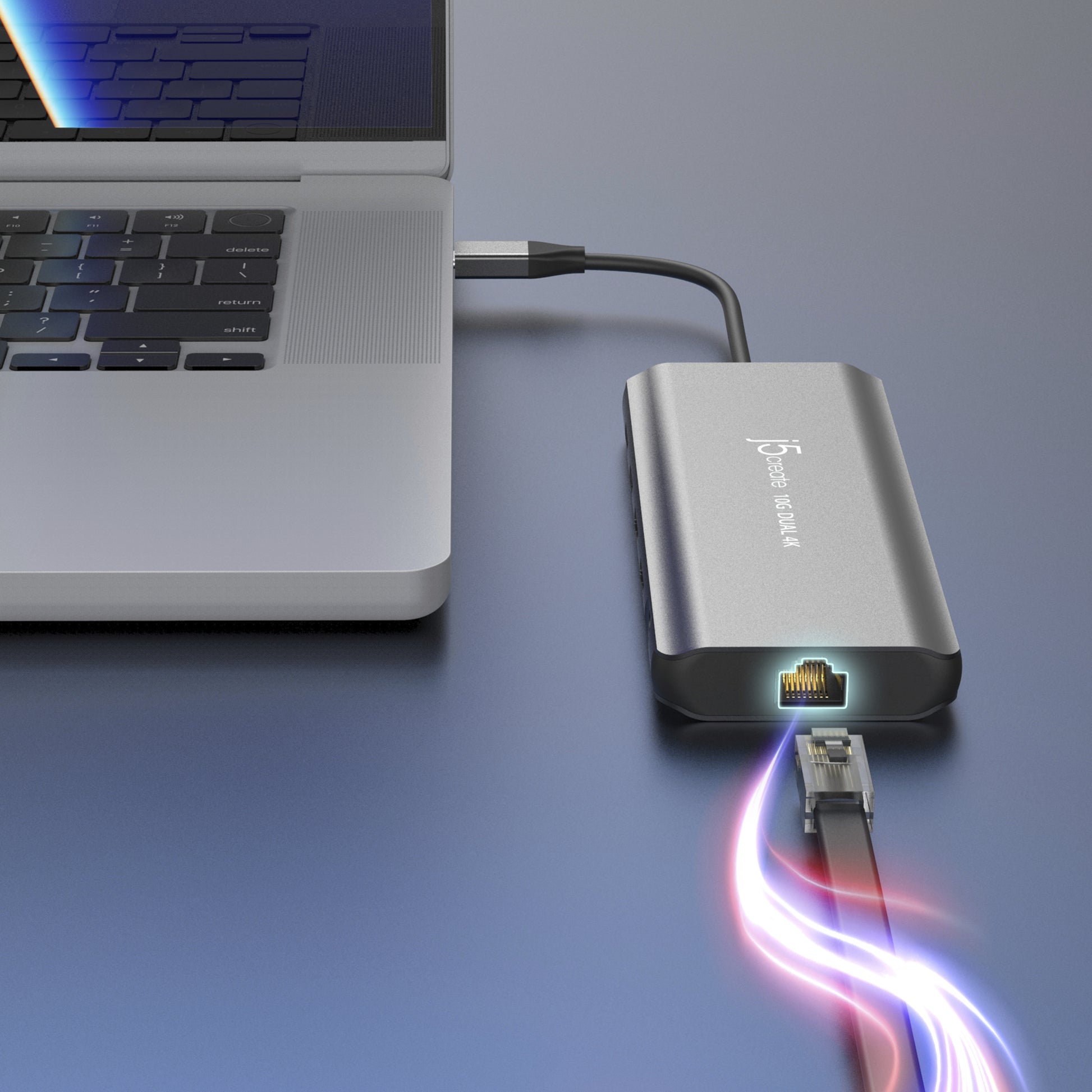 j5create JCD398-N Multiport-Adapter – USB-C, 2× HDMI, 2× USB-A, 100 W PD, GbE, 3,5 mm Audio, für Windows/Mac
