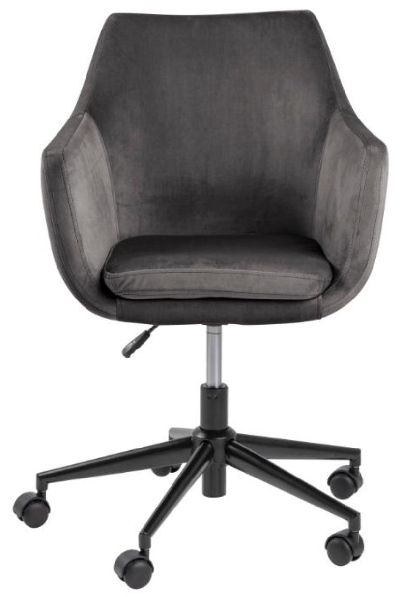 Actona AC Design Bürostuhl Nora – Stoff, Metallfuss, Dunkelgrau