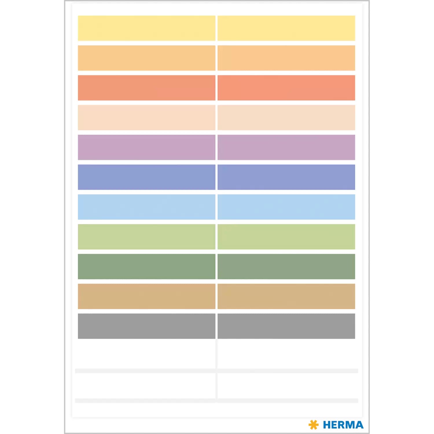 HERMA Haftetiketten – rechteckig 46 × 10 mm, permanent, mehrfarbig, Papier, 60 Stk.