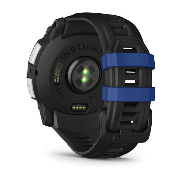 Garmin Instinct 3 50 mm GPS – faserverstärkter Kunststoff Weiss, Sportarmband, Dunkelblau, 100 m, für iPhone