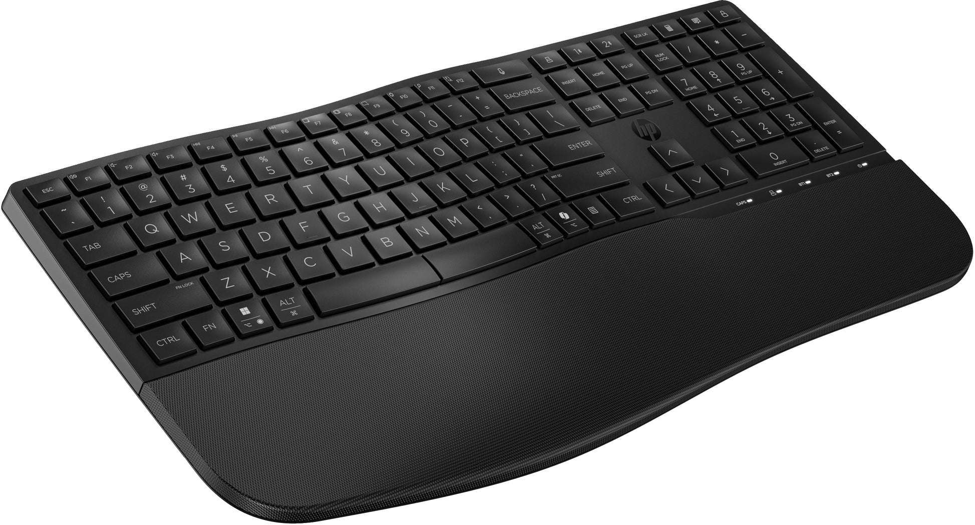 HP 685 Comfort – Tastatur – Membran – Bluetooth & 2,4 GHz – mit Handballenauflage – Schwarz