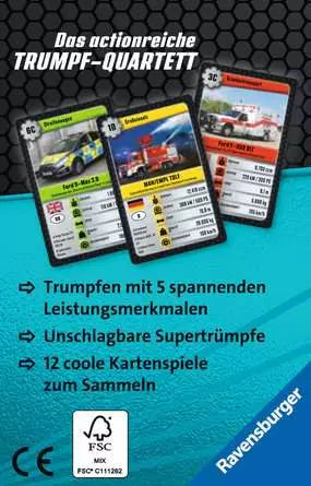 Ravensburger Blaulicht 21 – Kartenspiel, 1–4 Spieler, ab 7 Jahren, 5 Min., IT