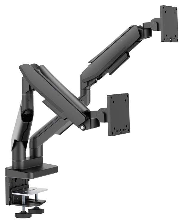 LC-Power LC-EQ-A34B-D – Tischhalterung, Dual, Tischklemme – bis 34", VESA 75 × 75/100 × 100 mm, 20 kg