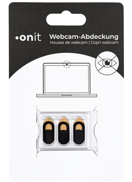 ONIT F01356 – Webcam-Abdeckung, 3er-Set, selbstklebend, Schwarz