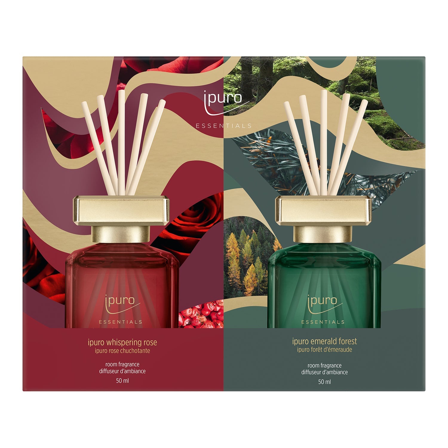 ipuro Rose & Emerald Forest – Geschenkset, 2 × 50 ml