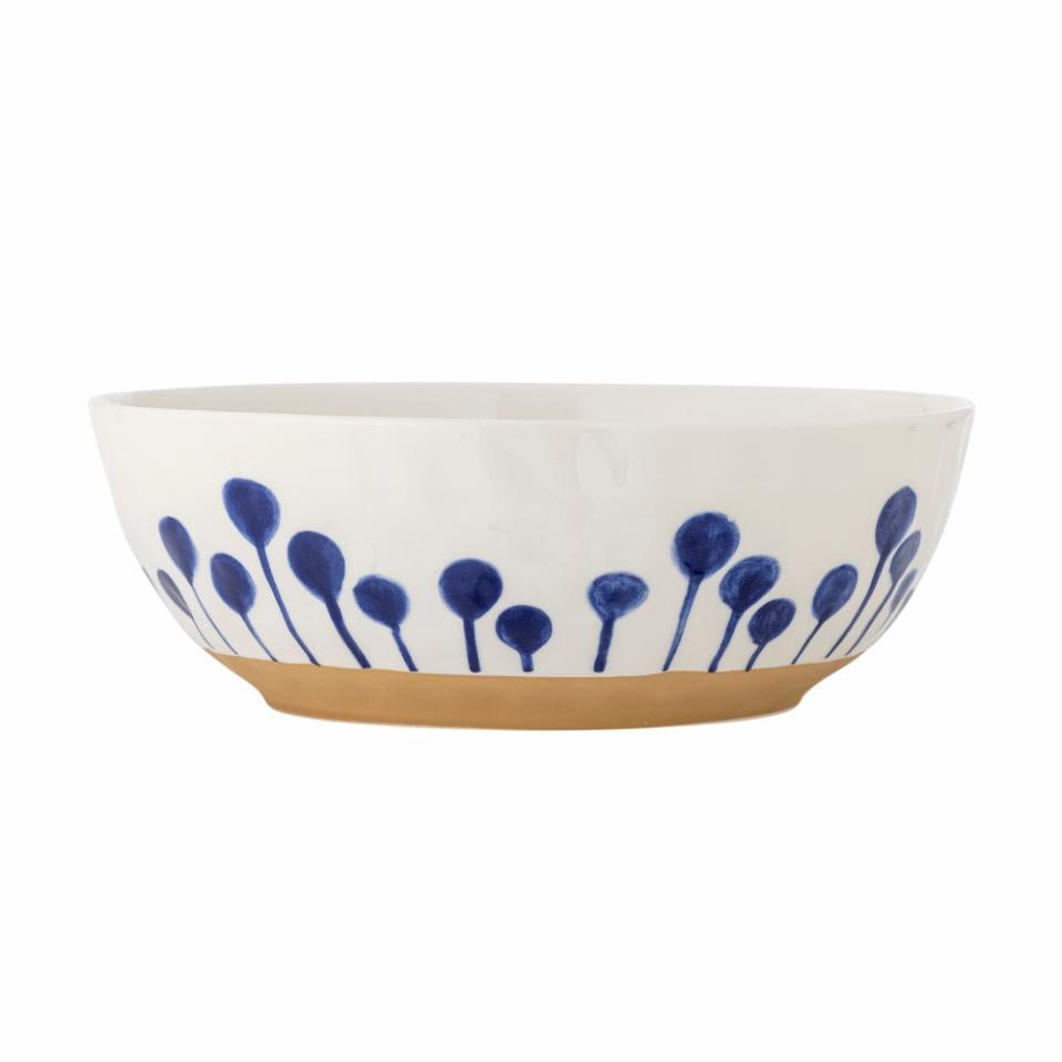 Bloomingville Salatschüssel Mediterranean – 3,3 l, Ø 28 cm, Steinzeug, spülmaschinenfest