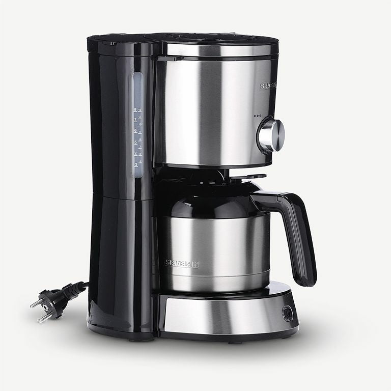 Severin KA4845 Filterkaffeemaschine – 8 Tassen, 1 l, Isolierkanne, Schwarz, 23,5 × 33,8 × 30 cm