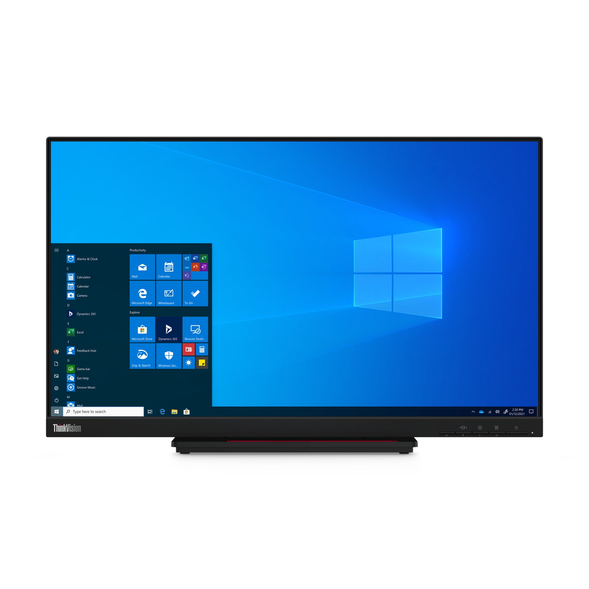 Lenovo ThinkVision T24t-20 – Monitor, 23,8", IPS, Touch, 60 Hz, 300 cd/m², VESA 100 × 100