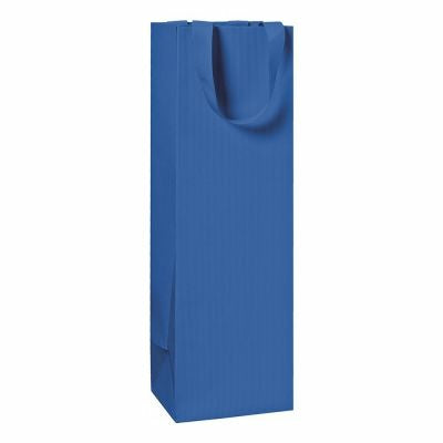 Stewo Flaschentüte – Dunkelblau, Papier, Strukturprägung, FSC-zertifiziert – 110 × 360 × 105 mm