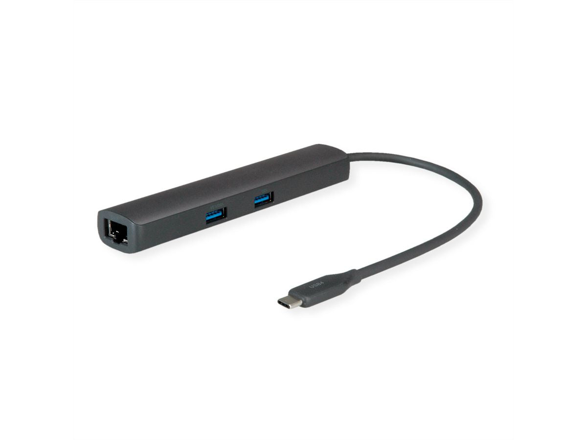 ROLINE Dockingstation – USB-C, 1× HDMI, 2× USB-A, 1× USB-C, 60 W PD, 2,5GbE, für Windows/Mac