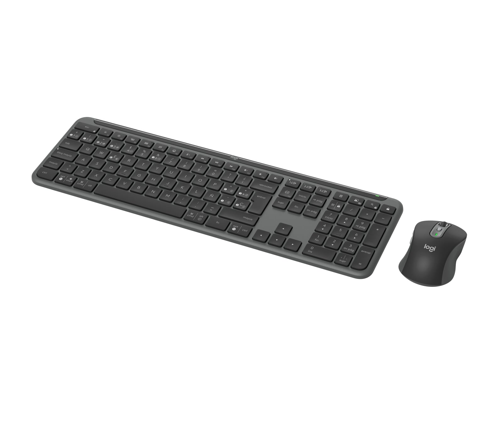 Logitech MK950 – Tastatur-Maus-Set – Scherenmechanik – Bluetooth & 2,4 GHz (Logi Bolt) – QWERTY (ES) – Graphit