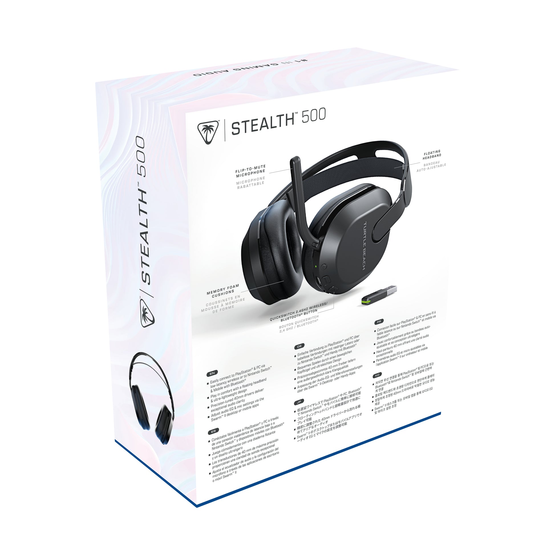 Turtle Beach Stealth 500 – Gaming-Headset – 2,4 GHz + Bluetooth 5.2, räumliches Audio – Schwarz – für PS5