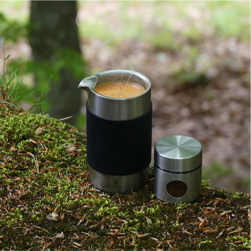 Handpresso Travel Press 21720 French Press / Kaffeebereiter – 0,4 l, Edelstahl, 8 × 15 × 8 cm