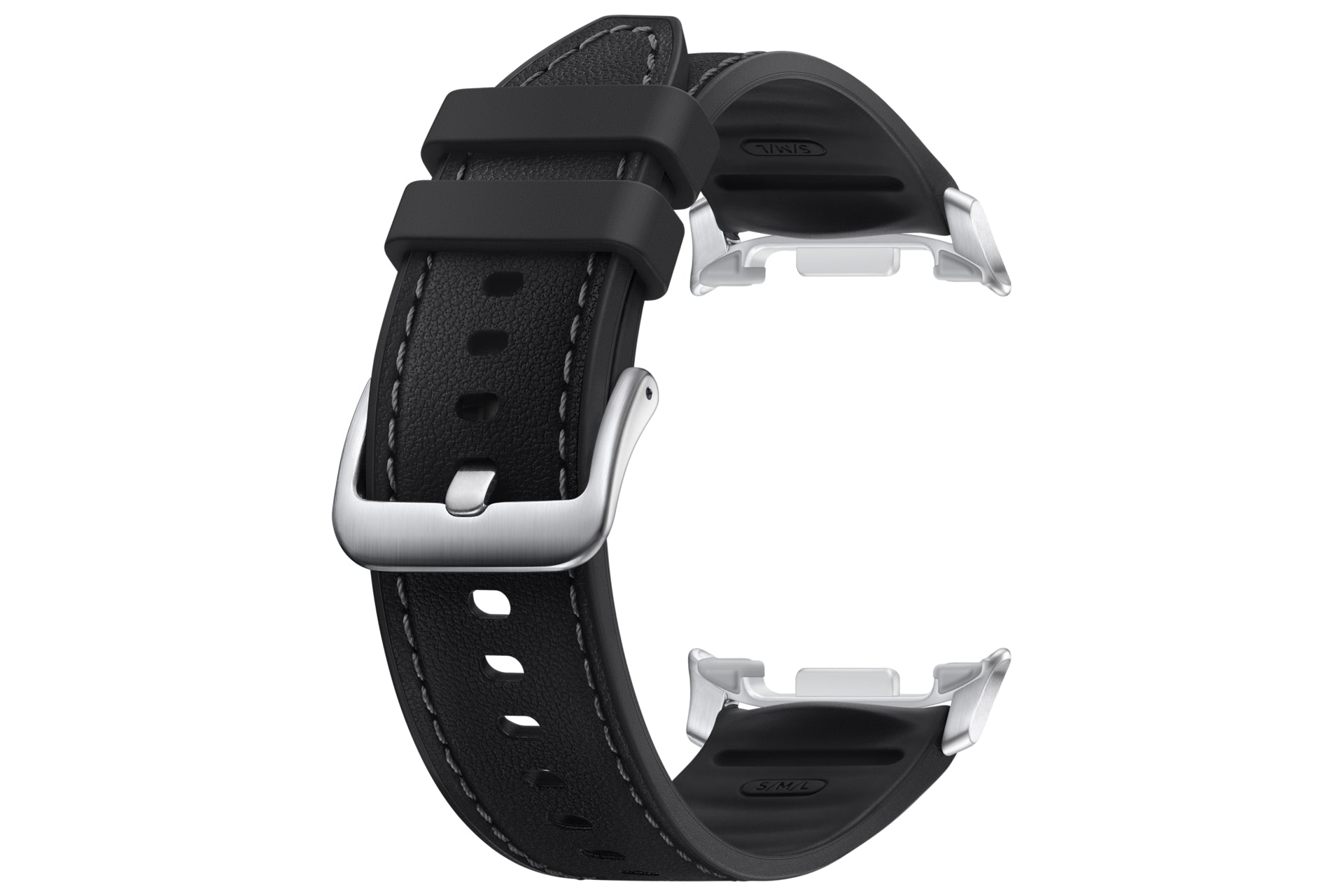Samsung Kunstleder Schwarz, S/M & M/L, für Galaxy Watch8, Watch8 Classic