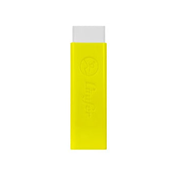 Laufer Radierer – für Bleistift und Farbstifte – 21 × 7 × 21 mm – Kunststoff – gelb