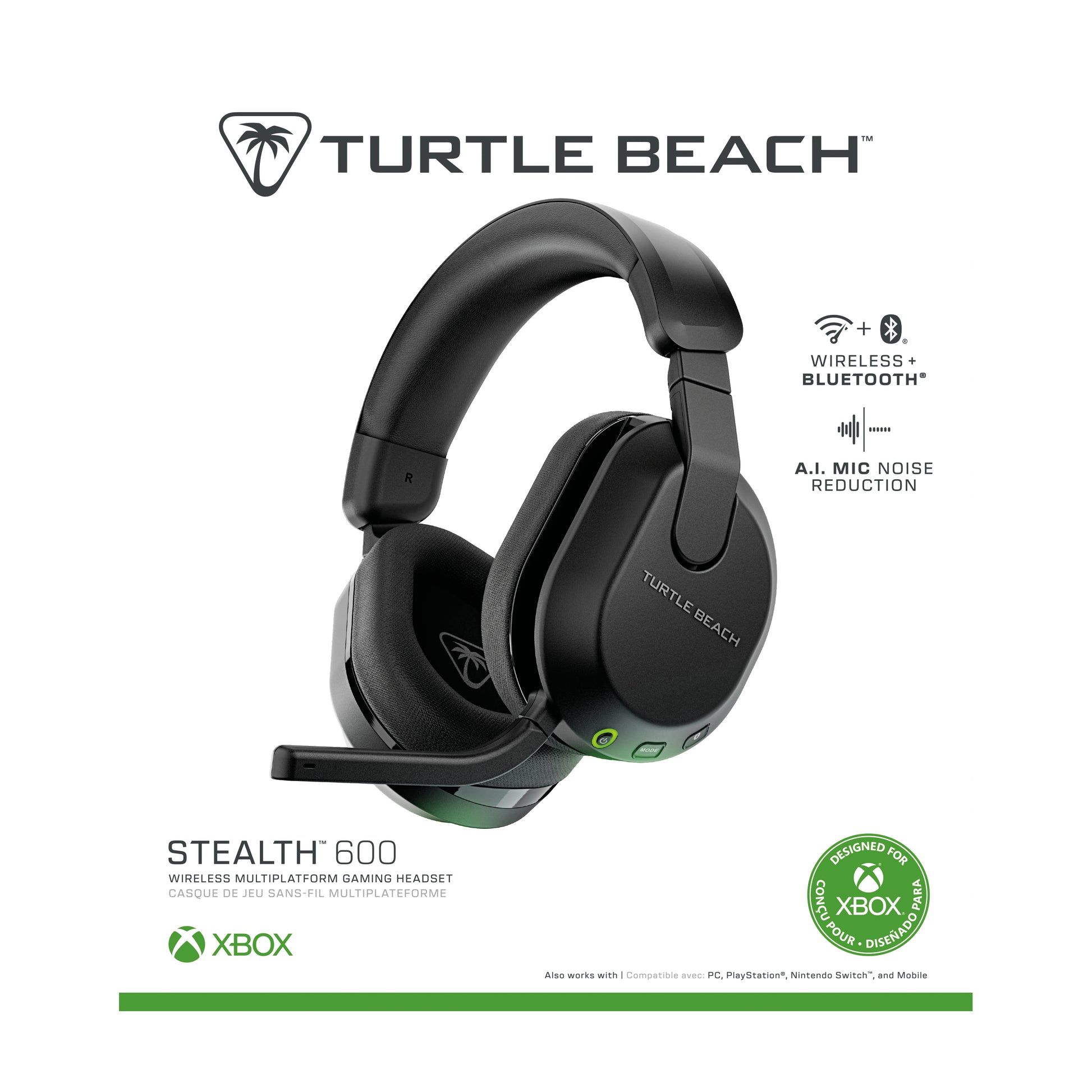 Turtle Beach Stealth 600 GEN3 – Over-Ear Gaming-Headset – 2,4 GHz + Bluetooth 5.2, Flip-Mute-Mikrofon – bis 80 h