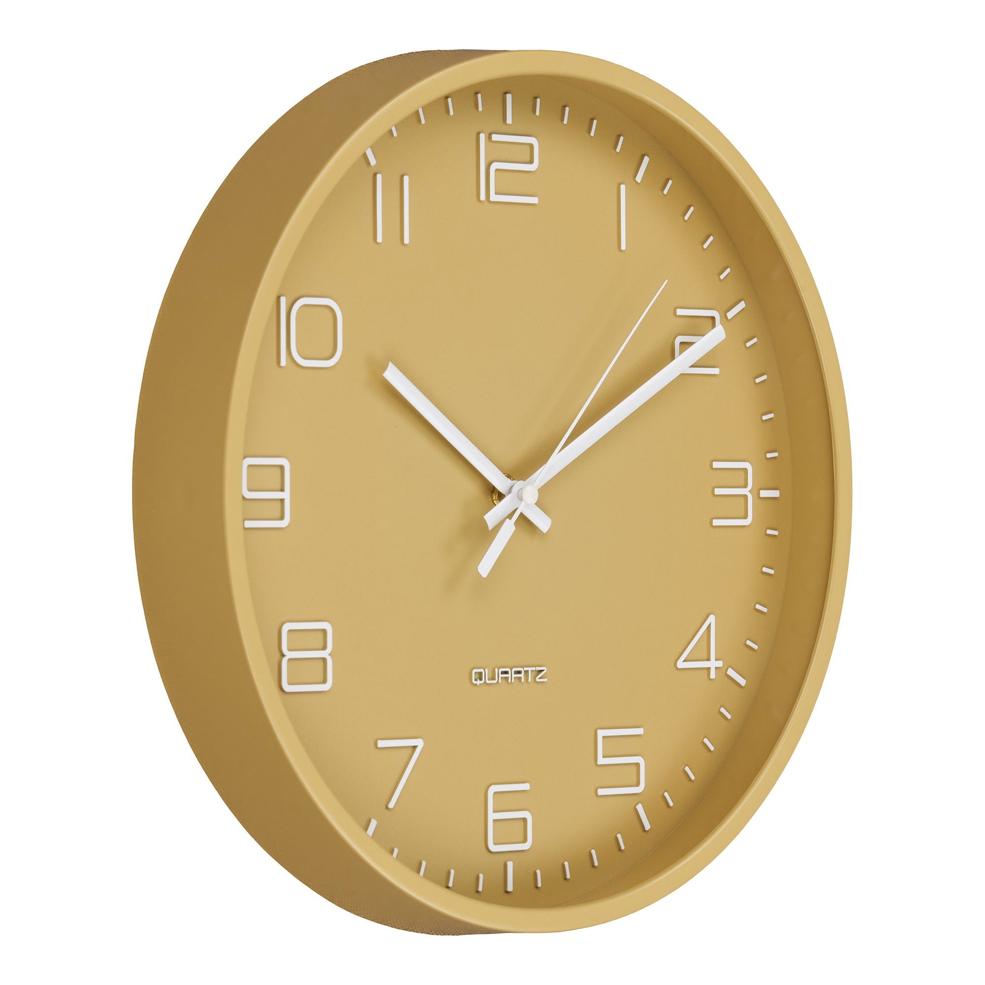 House Nordic Rosolini Wanduhr – Analog, Lautlos, Ø 30 cm, Gelb, Glas/Kunststoff
