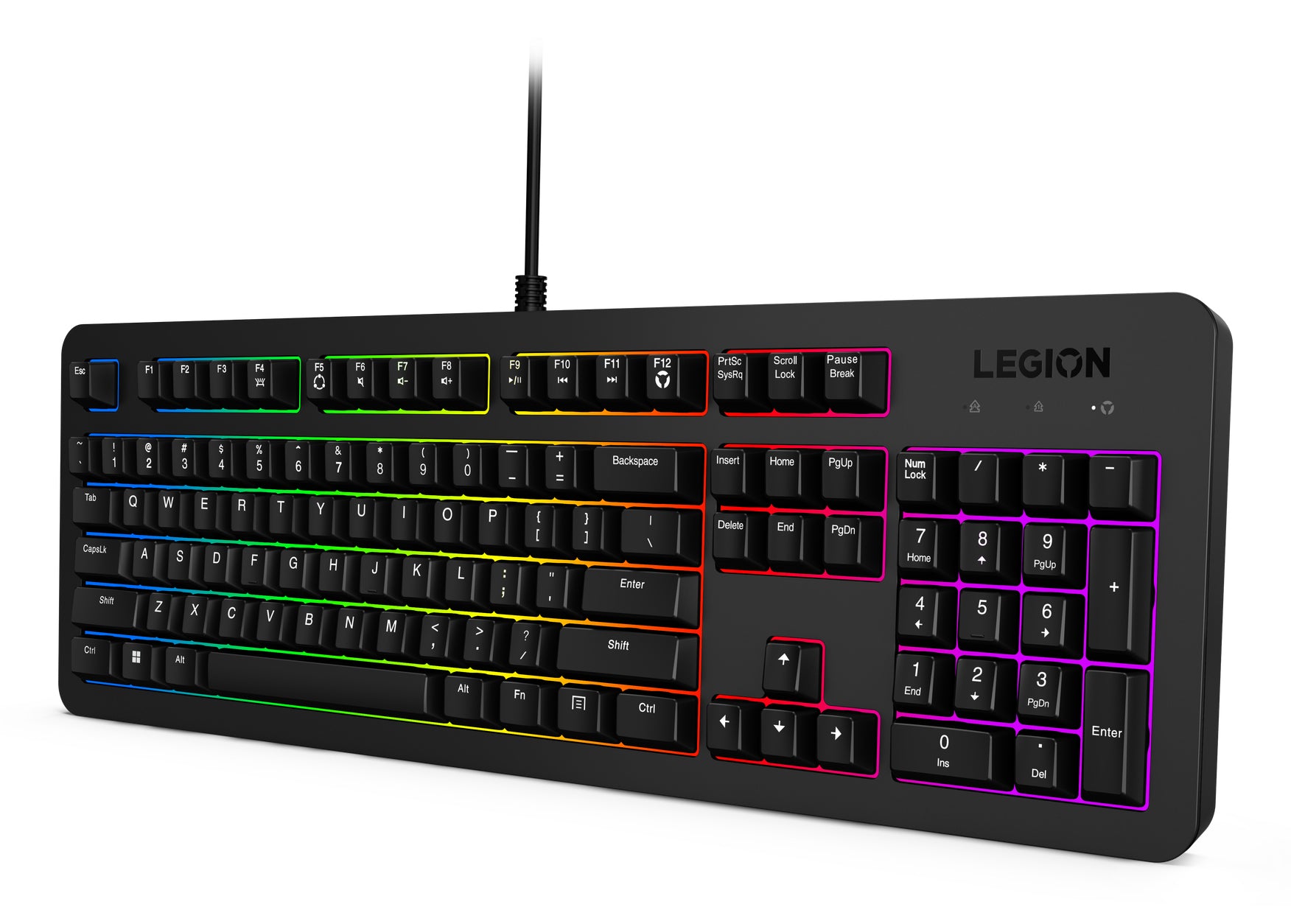 Lenovo Tastatur-Maus-Set – Membran – kabelgebunden (USB) – QWERTY (US-INT) – RGB – schwarz