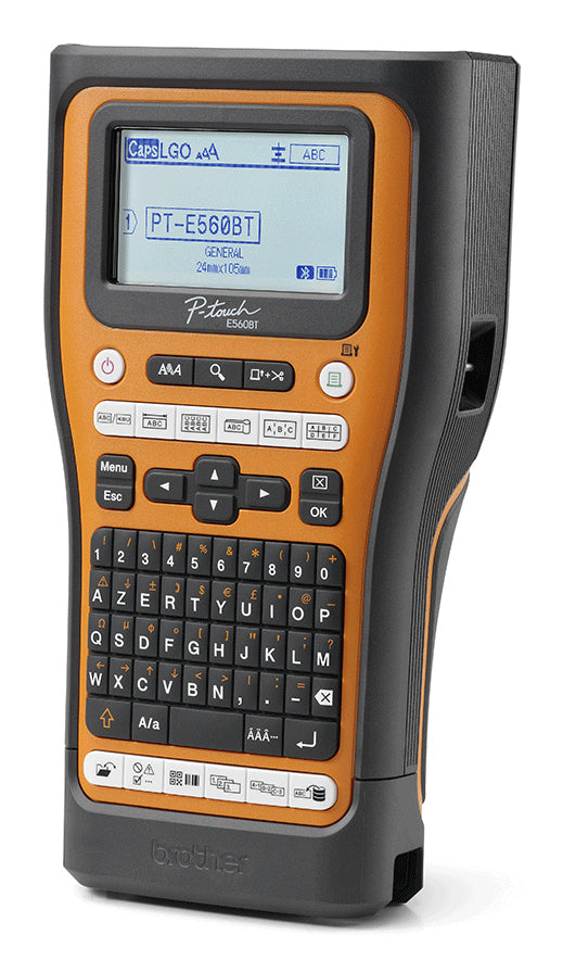 Brother E560BTVP – Beschriftungsgerät für TZe-Bänder 3,5–24 mm, USB, Bluetooth, Auto-Cutter