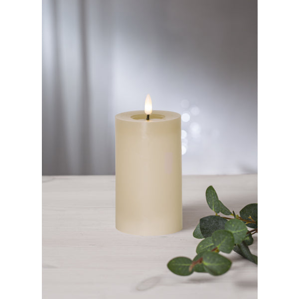 Star Trading LED-Kerze – 15 × 7,5 cm – Timer (6 Stunden an, 18 Stunden aus), beige