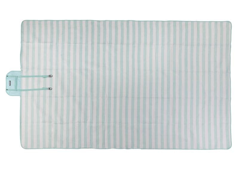 KOOR Wohndecke – Polyester, Mint, Weiss, Streifen – 200 × 300 cm