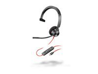 Poly Blackwire 3310 Office-Headset (Mono) – On-Ear, USB-C (inkl. USB-C/USB-A-Adapter), ANC, Schwarz