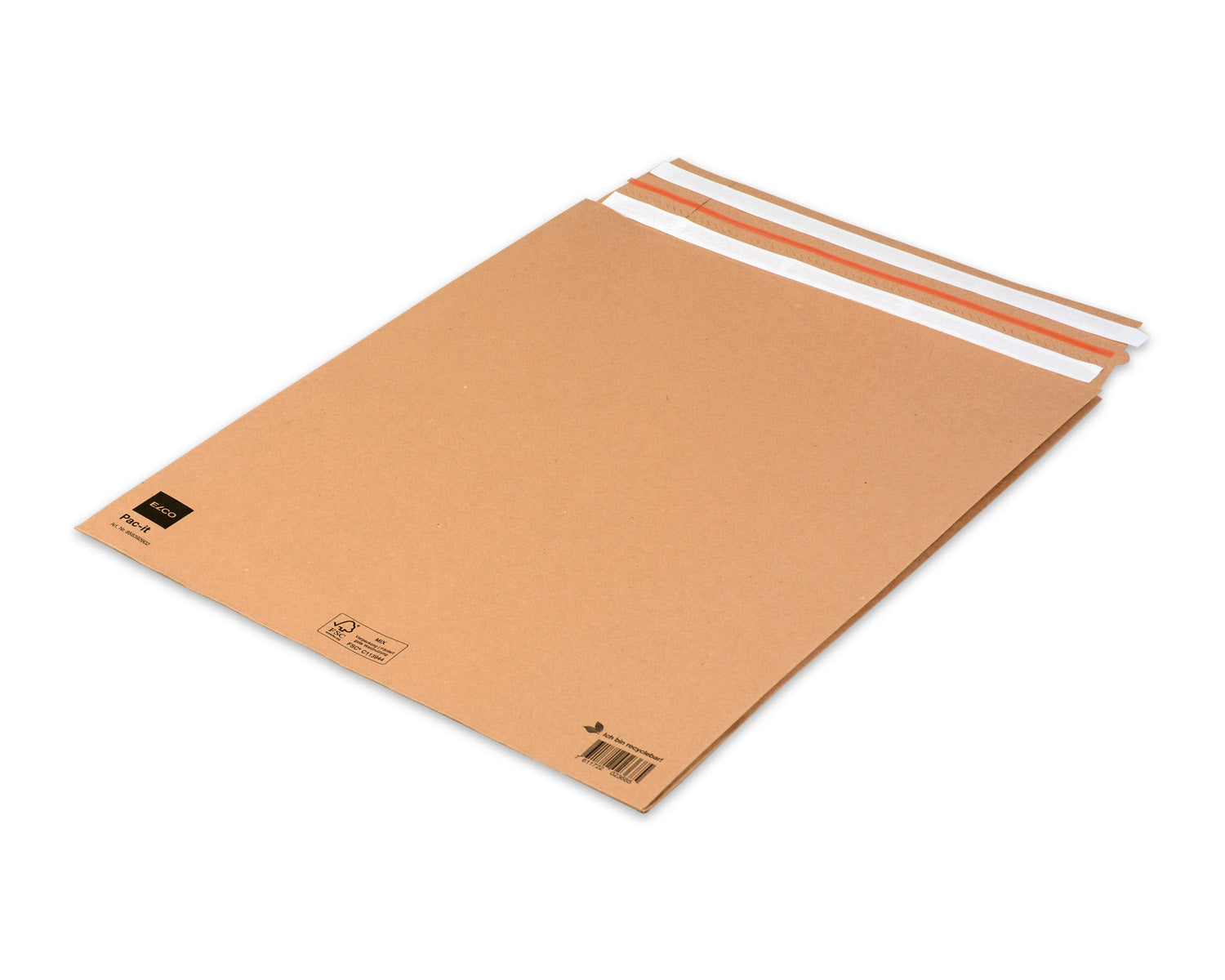 Elco Papierversandtasche – 380 × 475 × 80 mm, Seiten- und Bodenfalte, braun, Einsteckverschluss – 100 Stück