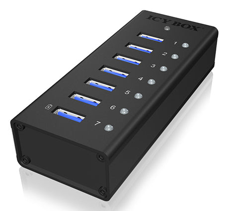 ICY BOX IB-AC618 USB-Hub – USB 3.0, 7× USB-A