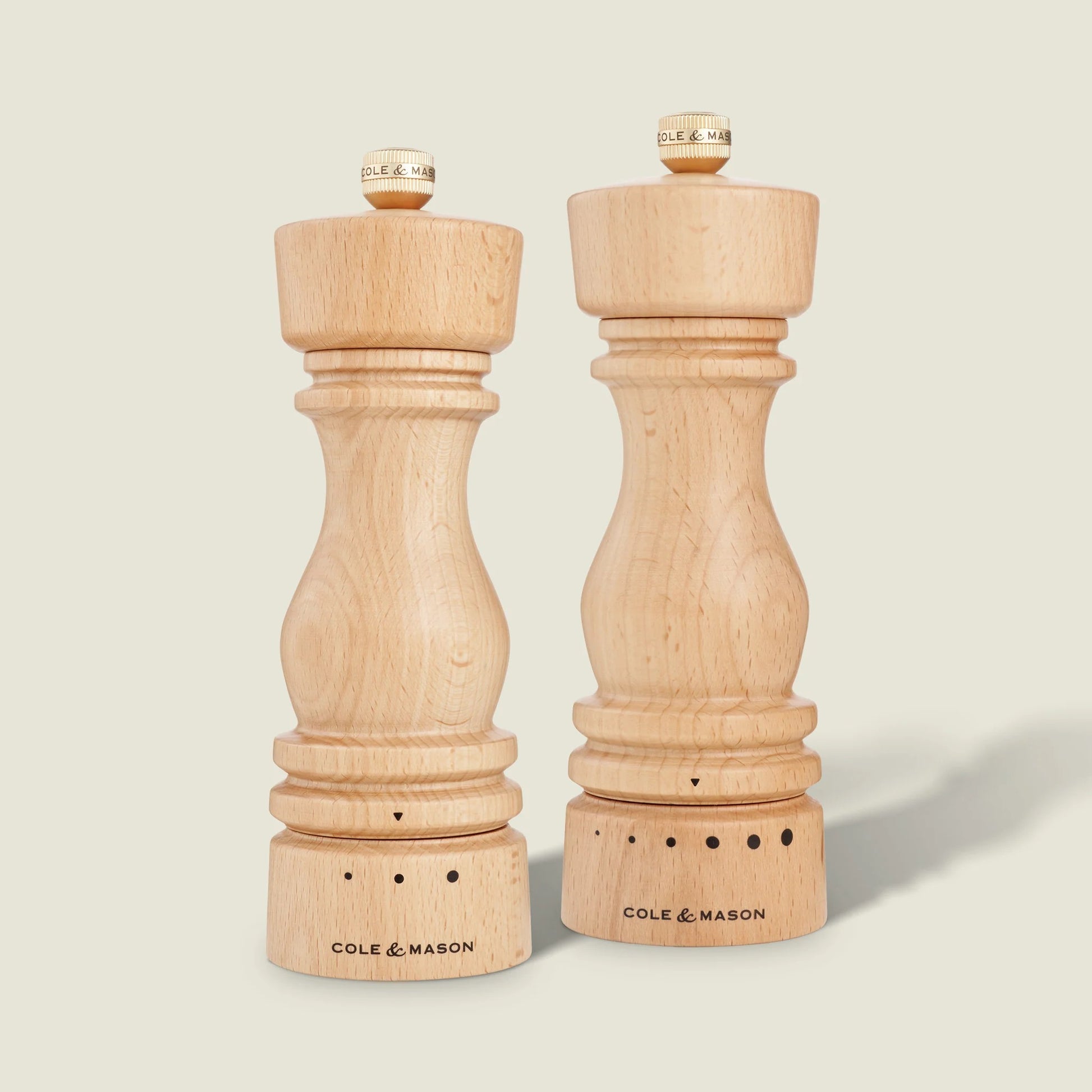 Cole & Mason Salz-/Pfeffermühle Ø 6 × 18 cm, Buche/Edelstahl, Braun