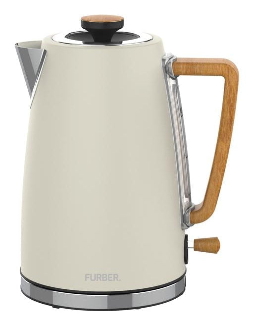 Furber. Furber Hepburn Wasserkocher – 1,7 l, Edelstahl, Beige, F01095