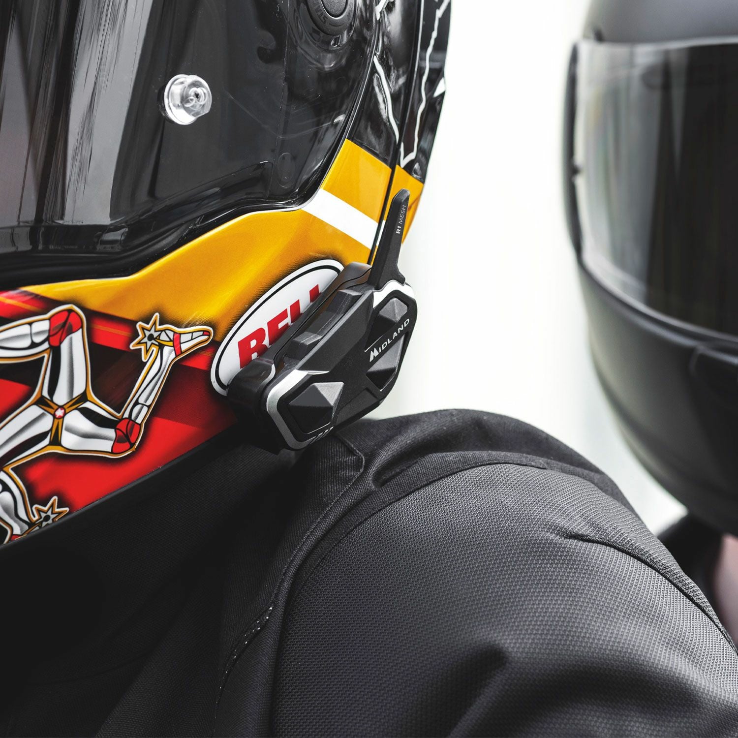 Midland R1 Mesh Lautsprechertelefon – Bluetooth – für Motorrad – Schwarz/Weiss