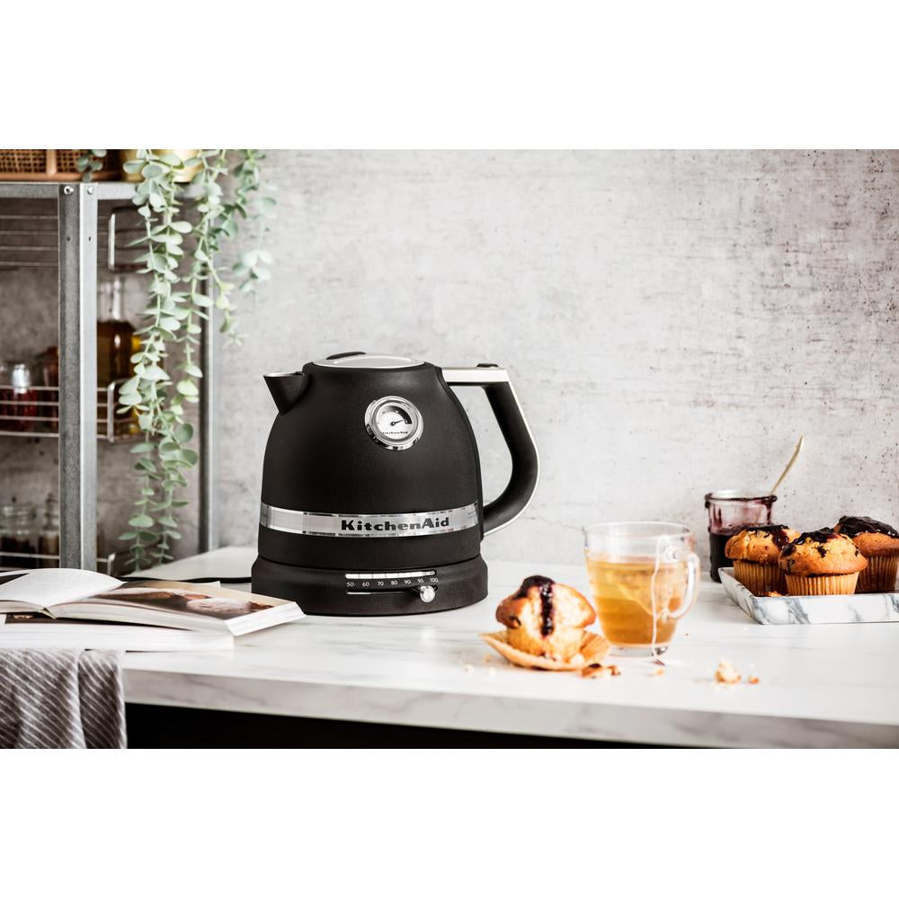 KitchenAid Artisan Wasserkocher – 1,5 l, mit Temperaturwahl, Aluminium/Edelstahl, Schwarz, 5KEK1522EBK